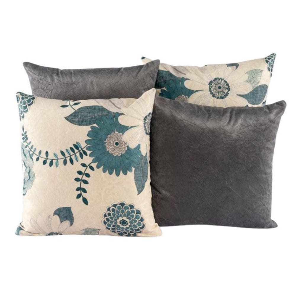 Kit 4 Almofadas Jacquard Decorativas 40X40 Cinza - 004