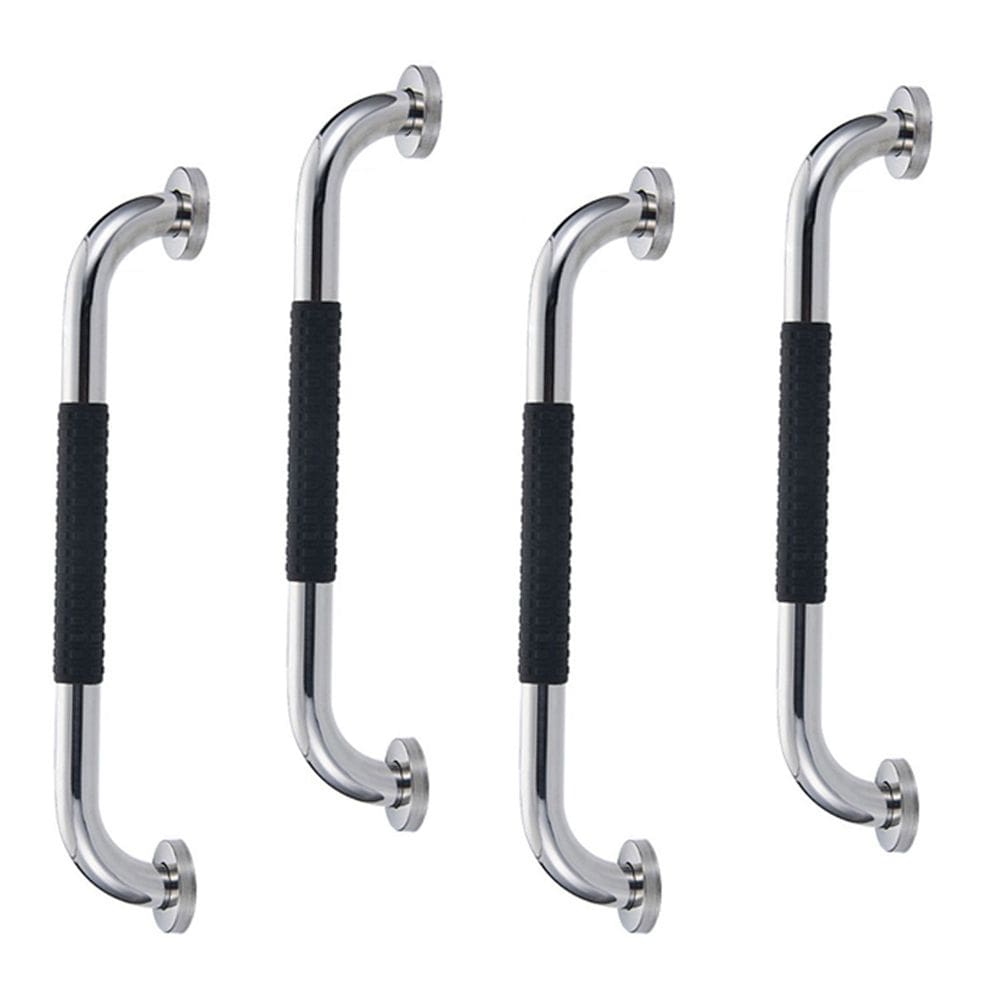 Barra de Apoio 60cm Inox Suporte Antiderrapante Kit 4 unidades Banheiro Box Idoso Criança Gestante Cadeirante Proteçao Segurança Acessibilidade