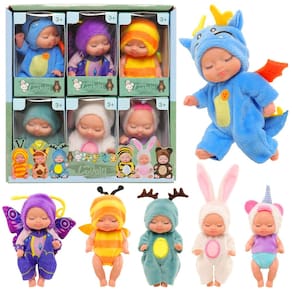 Conjunto de mini bonecas ENOCHT de 11 cm com 6 roupas para meninas e meninos