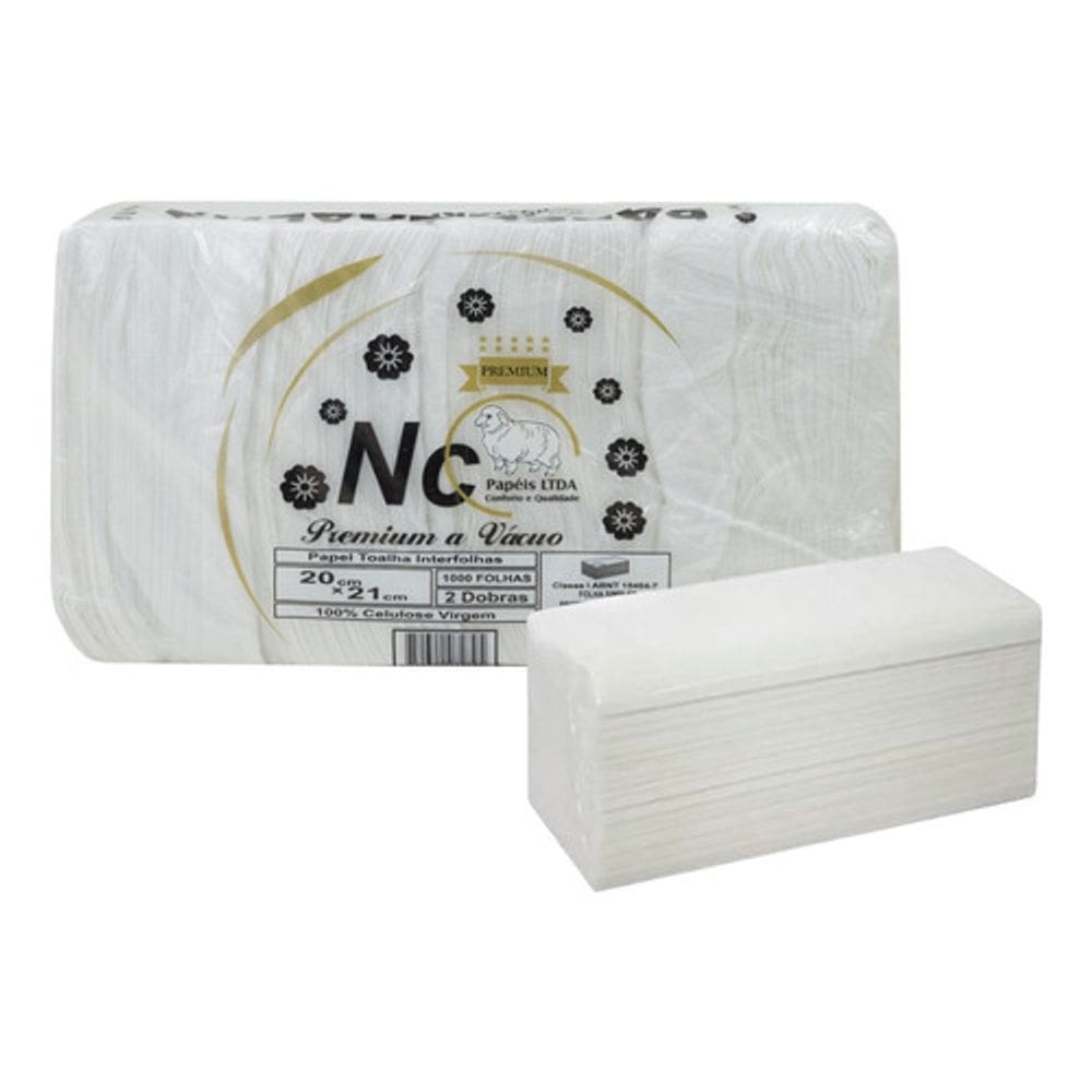 Toalha Interfolha 100% Celulose (20x21 Cm.) C/ 1000 Un.
