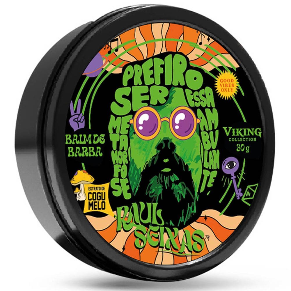 Balm em Cera de Barba Raul Seixas Amadeirado com Extrato de Cogumelo 30mL Viking