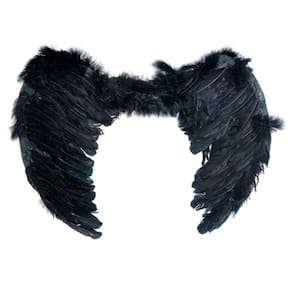 Asa De Anjo Preto Festa Carnaval Cromus 60x45cm