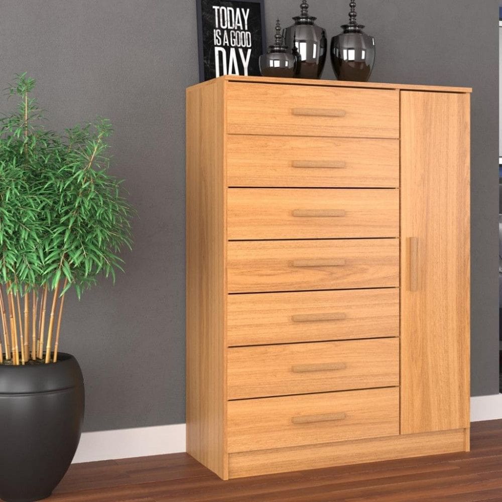 Cômoda 7 Gavetas 1 Porta New Mônaco Evidencia