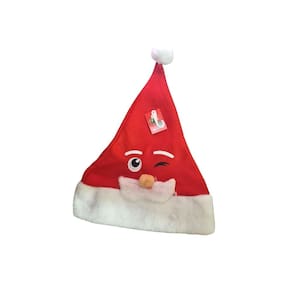 Gorro De Natal De Pelúcia Com Carinha De Papai Noel- Kit 2Un