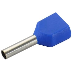 Kit 1000Pçs Terminal Elétrico Ilhós Tubular Duplo 2,5Mm Azul