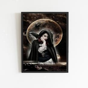 Quadro Pombagira Dama Da Noite 45X34Cm Preta