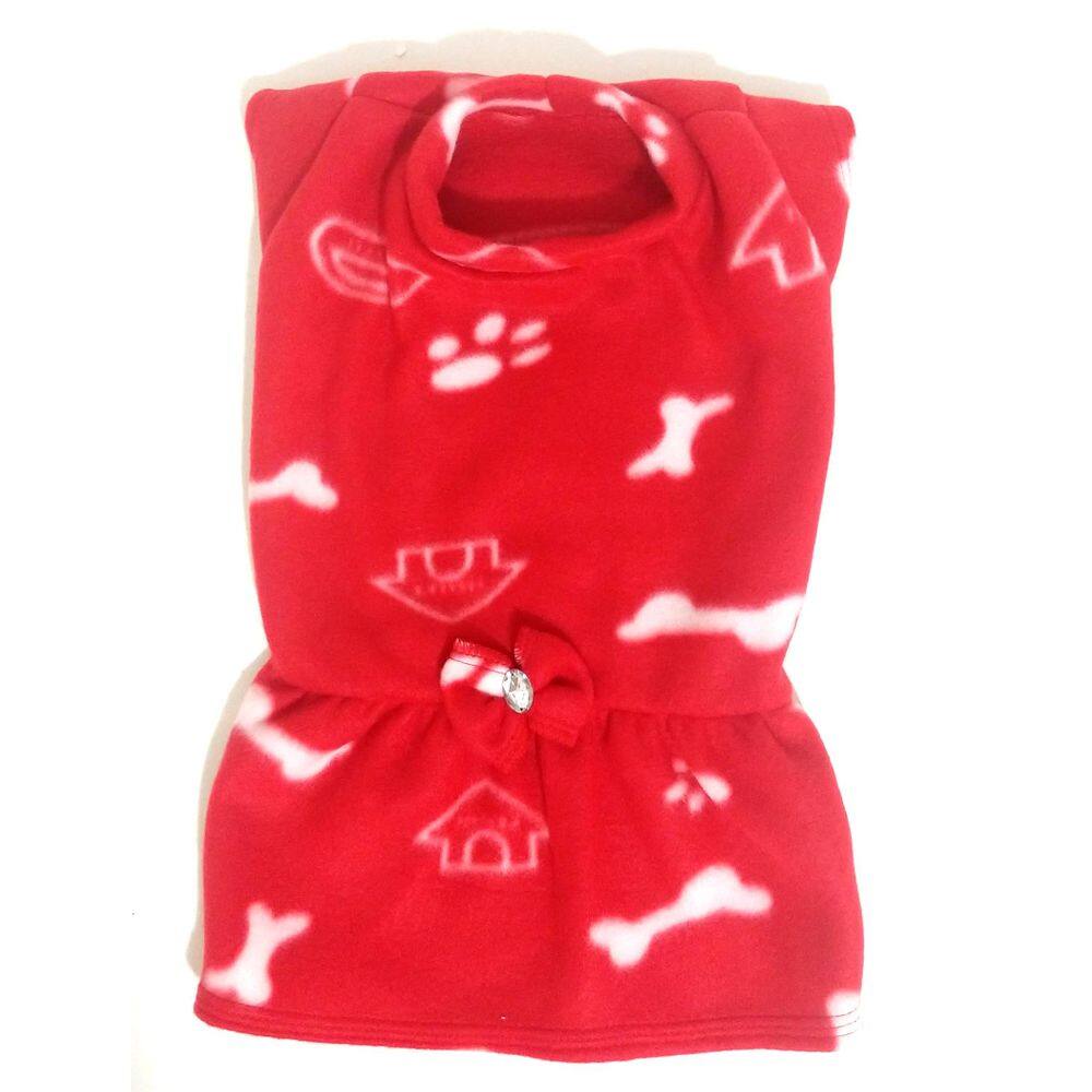 Vestido de inverno soft para cachorro vermelha tamanho G