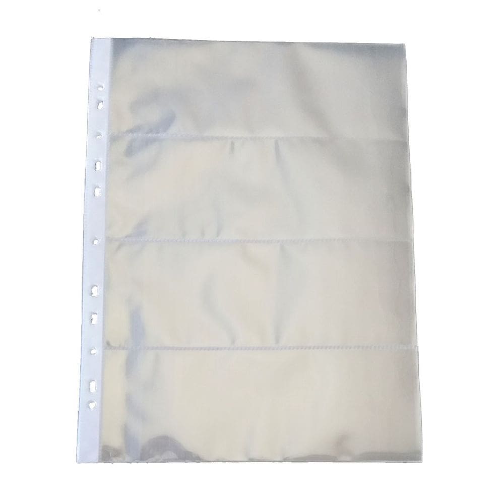 Kit com 100 Folhas Em Polipropileno Para 04 Cédulas Cada
