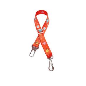 Cinto De Segurança Pet Em Seda Estampada - Vermelho