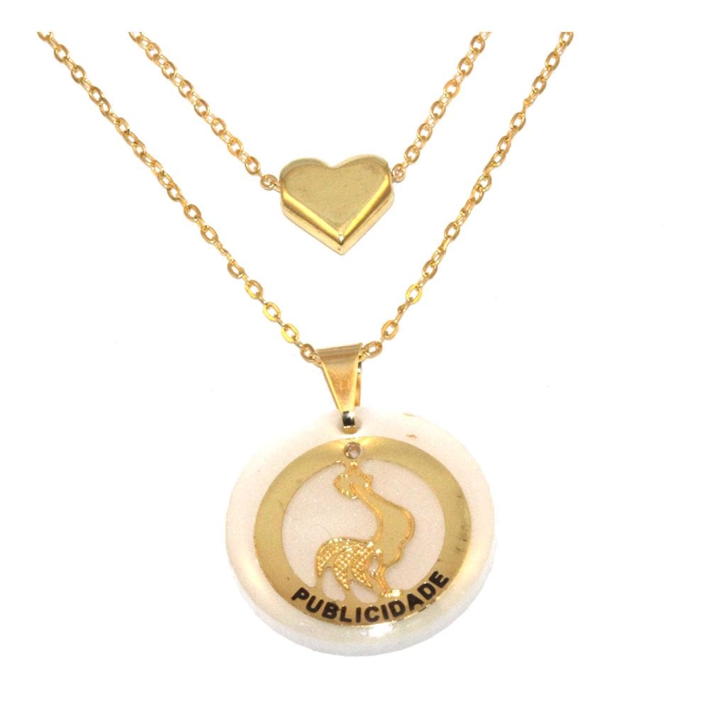 Colar Duplo Profissão Cordão Propaganda Publicidade Folheado