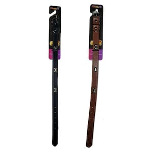 Kit 2 Coleiras Courino Para Cachorros Com Aplique De Ossinho