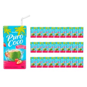 Água de Coco Puro Coco Morango Maguary 180ml 27 Unidades