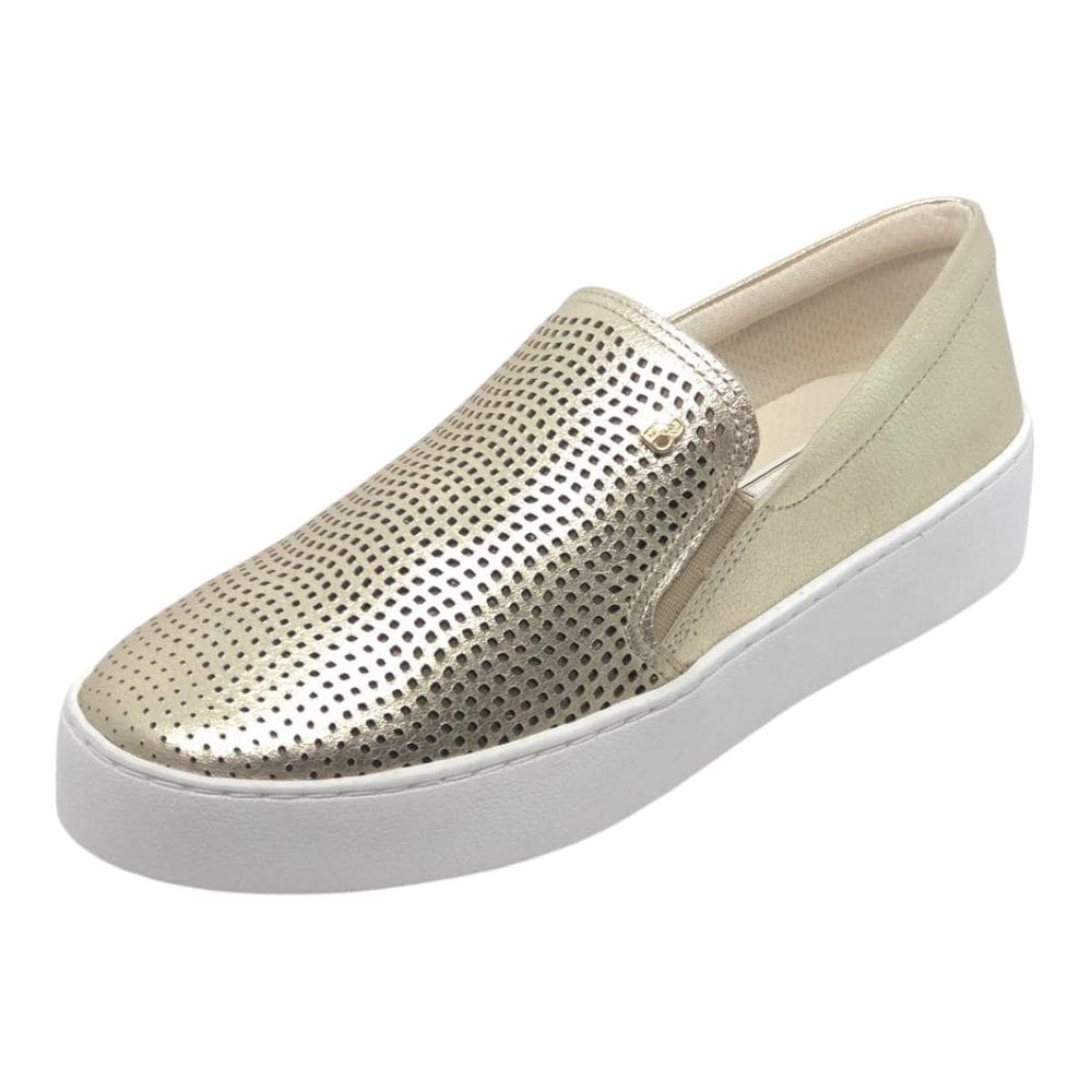 Tênis Feminino Casual Couro Conforto Bottero Metalizado