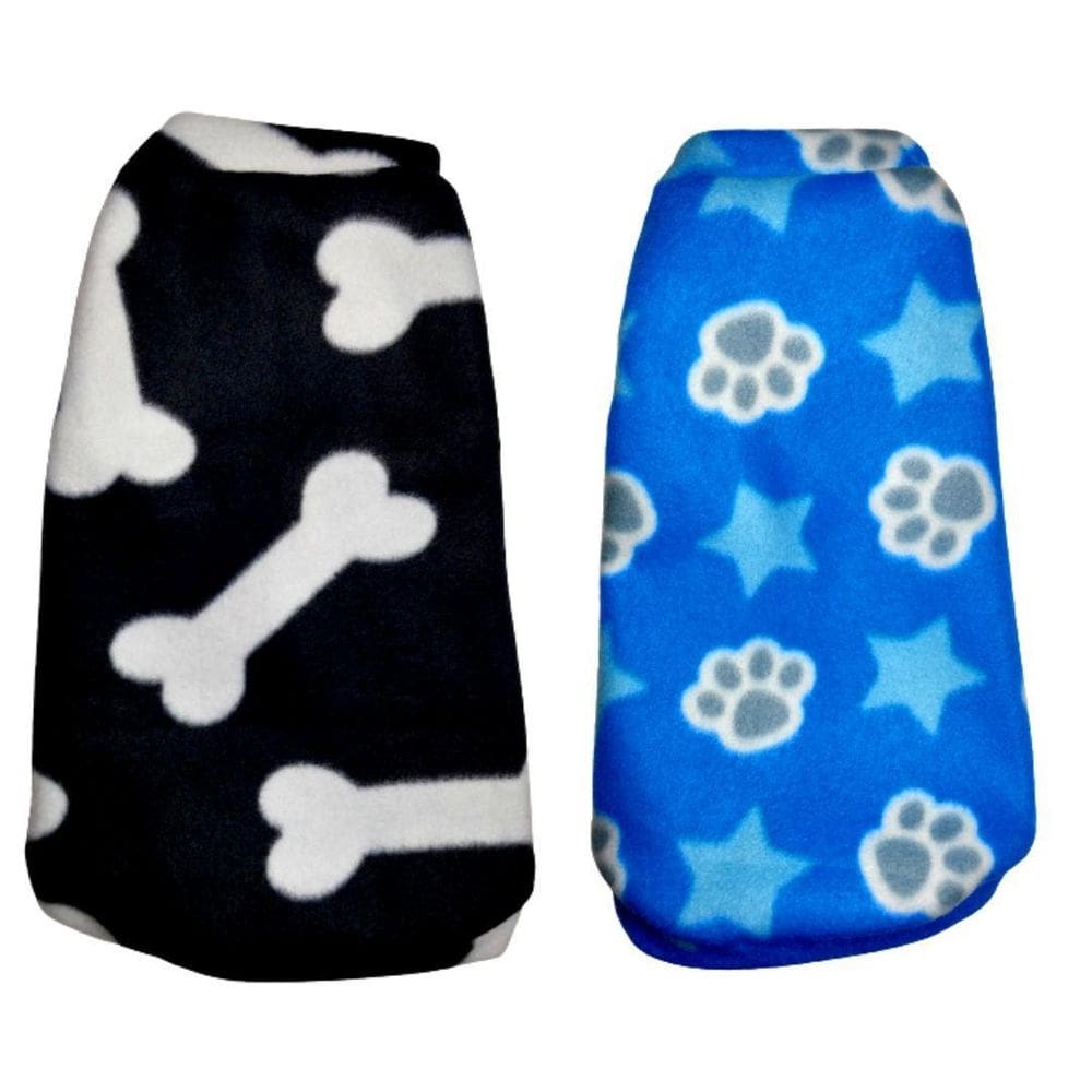 Kit 2 Roupas Cachorros - Suéter Inverno P  Preto e Azul 