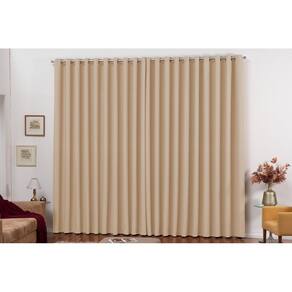Cortina Blackout 2m x 1,80m Tecido com Ilhós Palha