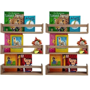 Combo 6 Prateleiras Estantes Revisteiro Quarto Infantil