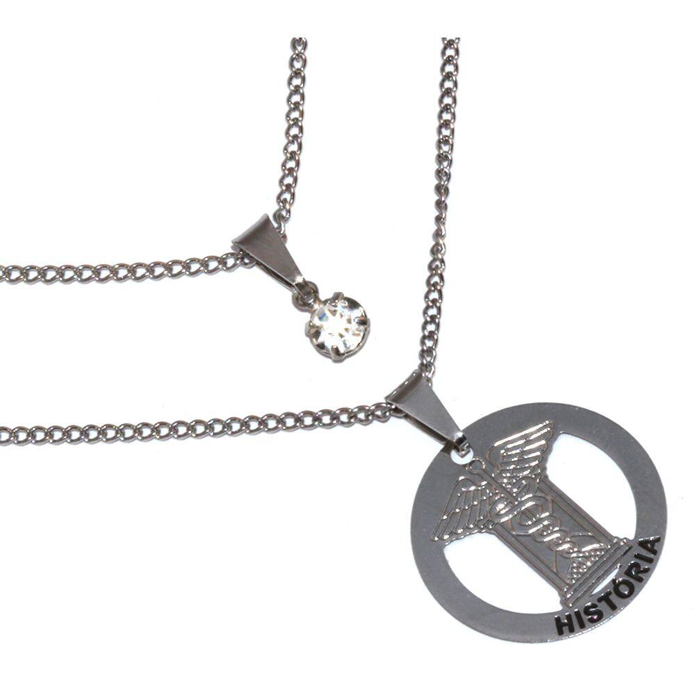 Colar Duplo Minha Profissão Historia Historiador Inox