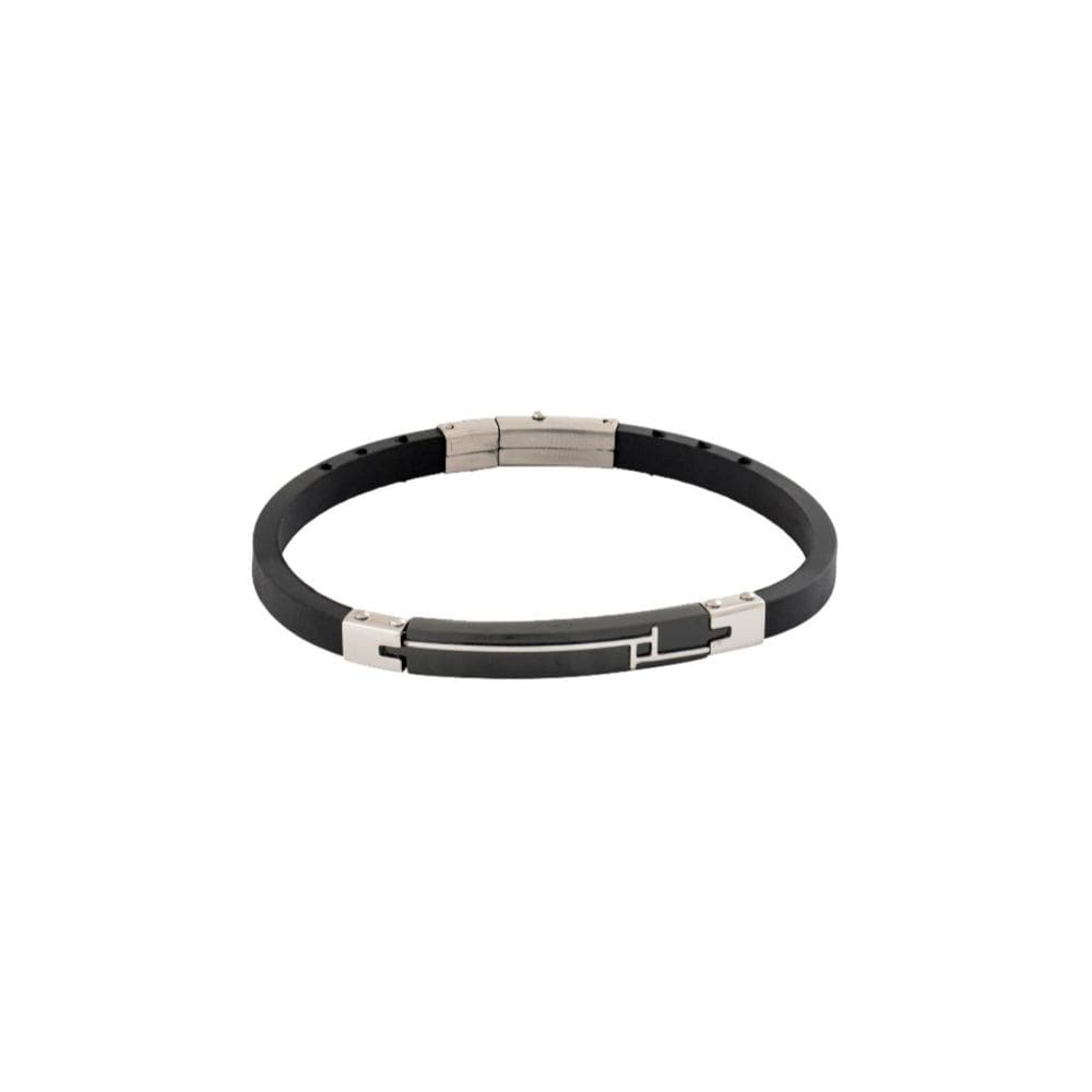 Bracelete Em Borracha Placa Black