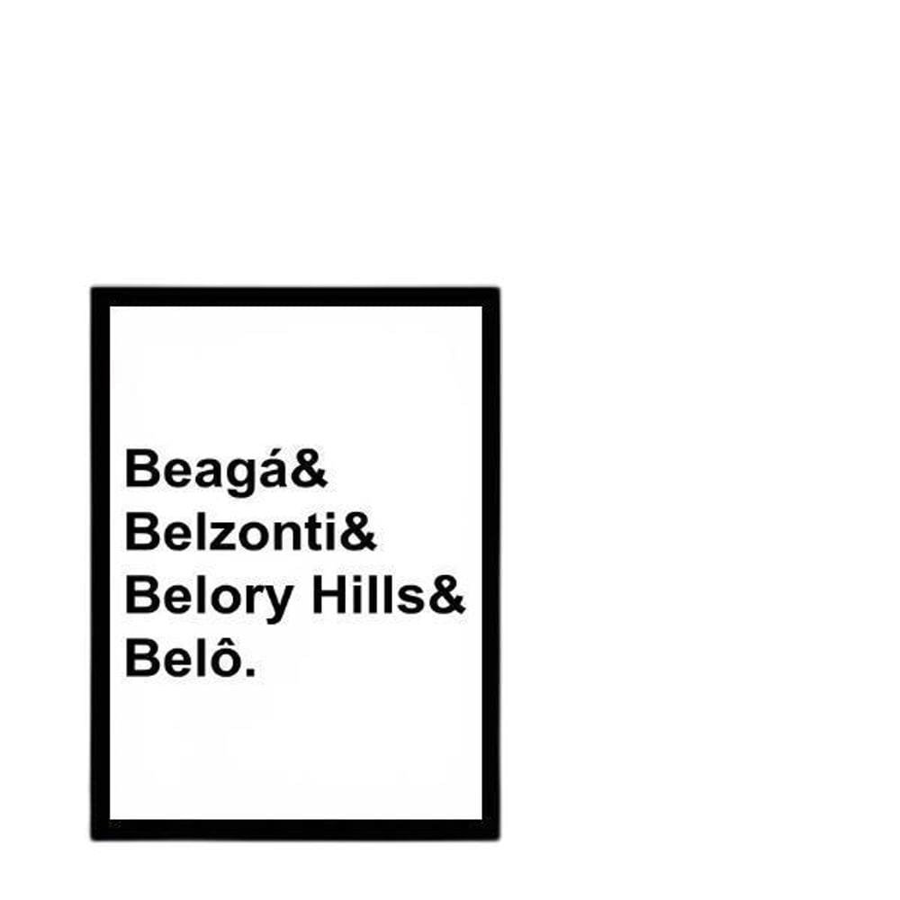 Quadro Belo Horizonte Beagá Moldura Preta Com Vidro 33X24Cm