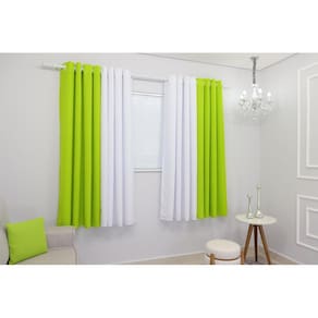 Cortina Duo Oxford 600x180 Verde-pistache 4 Folhas