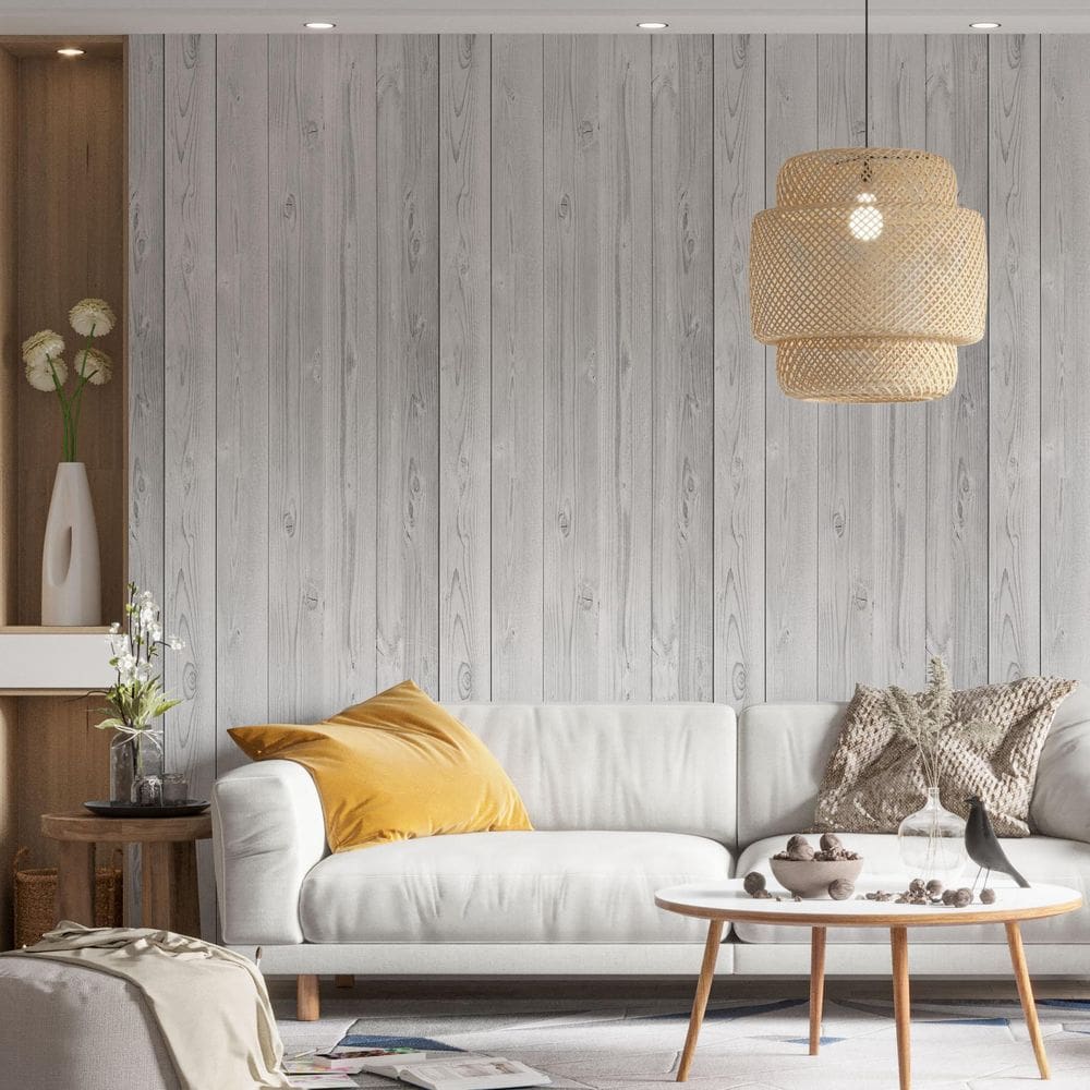 Kit 6 Rolos Papel De Parede Adesivo Madeira Rústica 3,0M