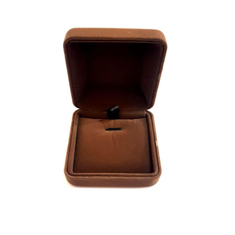 Estojo Veludo Marrom Brinco-Colar-Anel