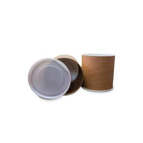 Tubo Lata Papelão Tubete Tampa Plástica Branca 09X8,9Cm 12Un