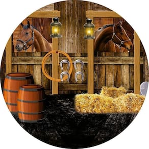 Painel Redondo 3D Sublimado Cavalo E Country Frd-5356