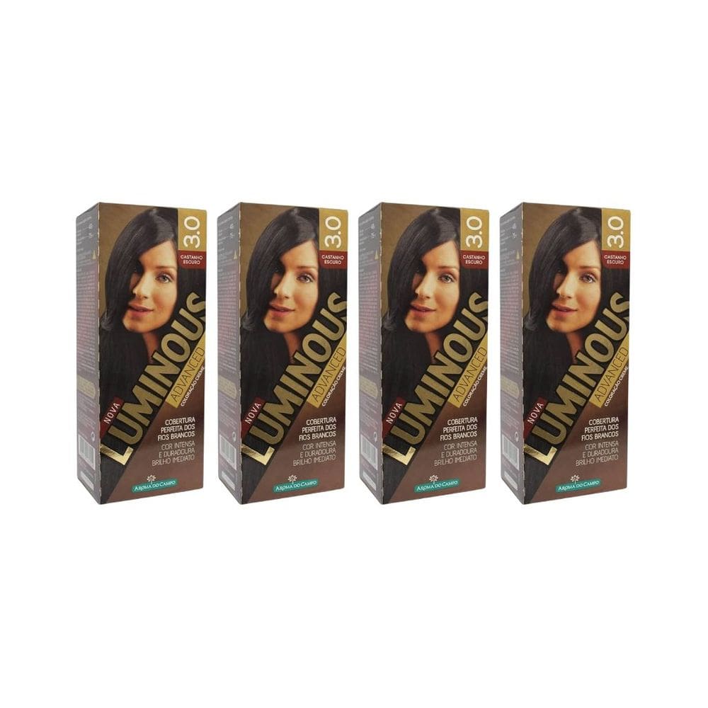 Coloraçao Luminous 3.0 Castanho Escuro - Kit C/ 4un
