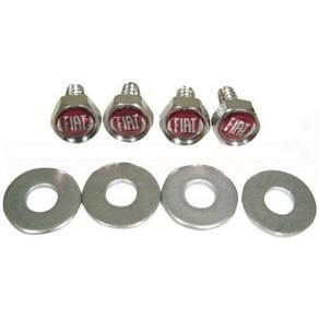 Parafusos De Placa Emblema Vermelho Fiat Palio Uno Mobi Argo