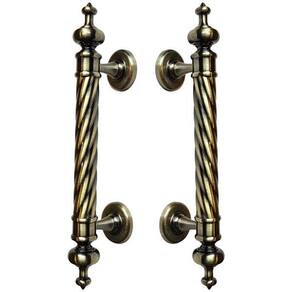 Puxador Duplo Napoli 305mm Bronze Antigo Porta Pivotante