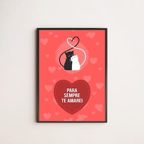 Quadro Gatinhos Para Sempre Te Amarei 33X24Cm - Com Vidro