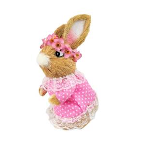 Coelho Fêmea Rosa Poá Decorativo Páscoa 20Cm Decoração
