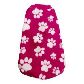 Roupa capa soft para cachorro rosa com patinhas tamanho M