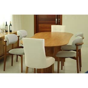 Sala de Jantar 2,40m Orgânica Com 6 Cadeiras - Alexandria Royal - Requinte Salas