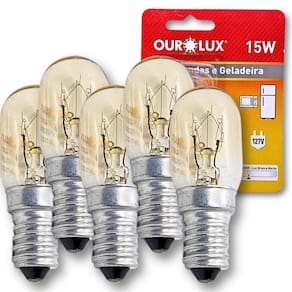 Kit 5 Lâmpada Incandescente Micro-Ondas Geladeira Fogão 127V