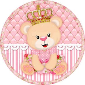 Painel Redondo 3D Sublimado Ursa Princesa Frd-1323