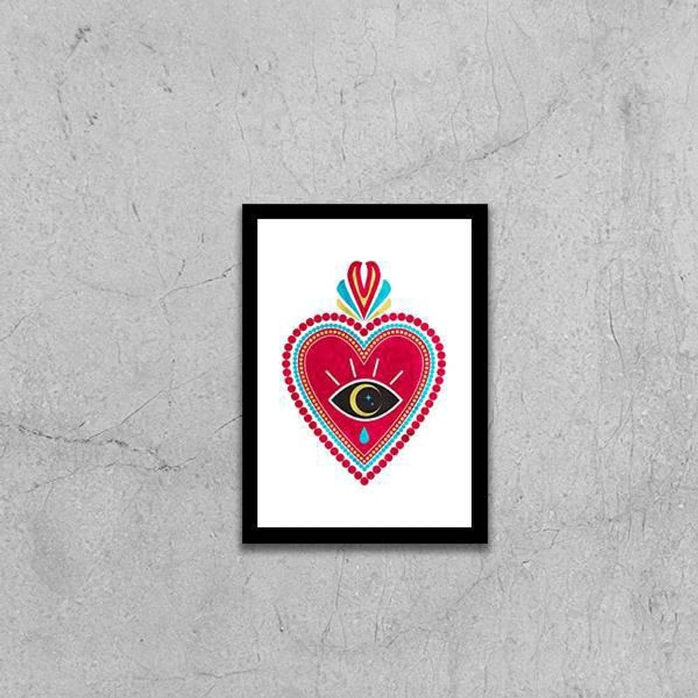 Quadro Coração Com Coroa 24X18Cm