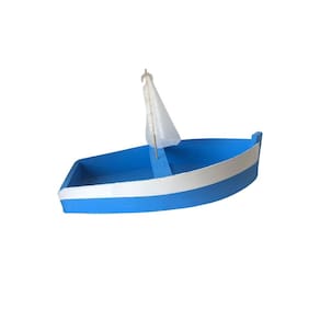 Barco de Madeira Colorido 30 cm - Iemanjá/ Umbanda