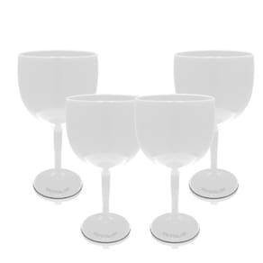 Kit 4 Taças Gin Brancas Acrílico Poliestireno
