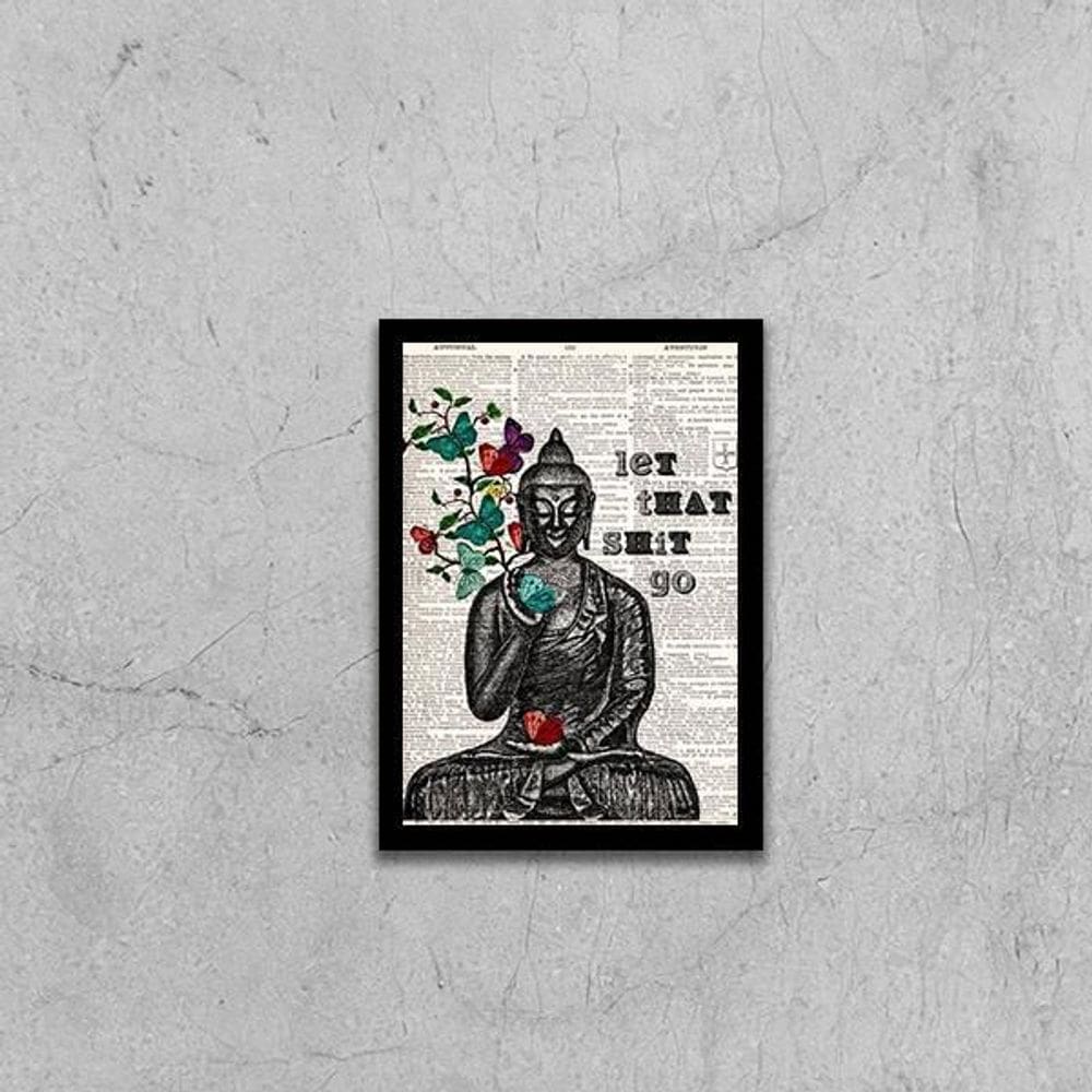 Quadro Buda Let That Shit Go 24X18Cm