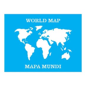 Stencil Tamako Mapa Mundi World Map - 15X20Cm - Ref 264