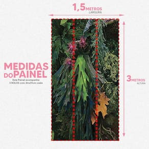 Papel De Parede Painel 3D Folhas Flores Colorida 1,5M