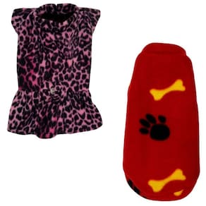Kit 2 Roupas De Inverno Cães E Gato Vestido E Capa G - 003