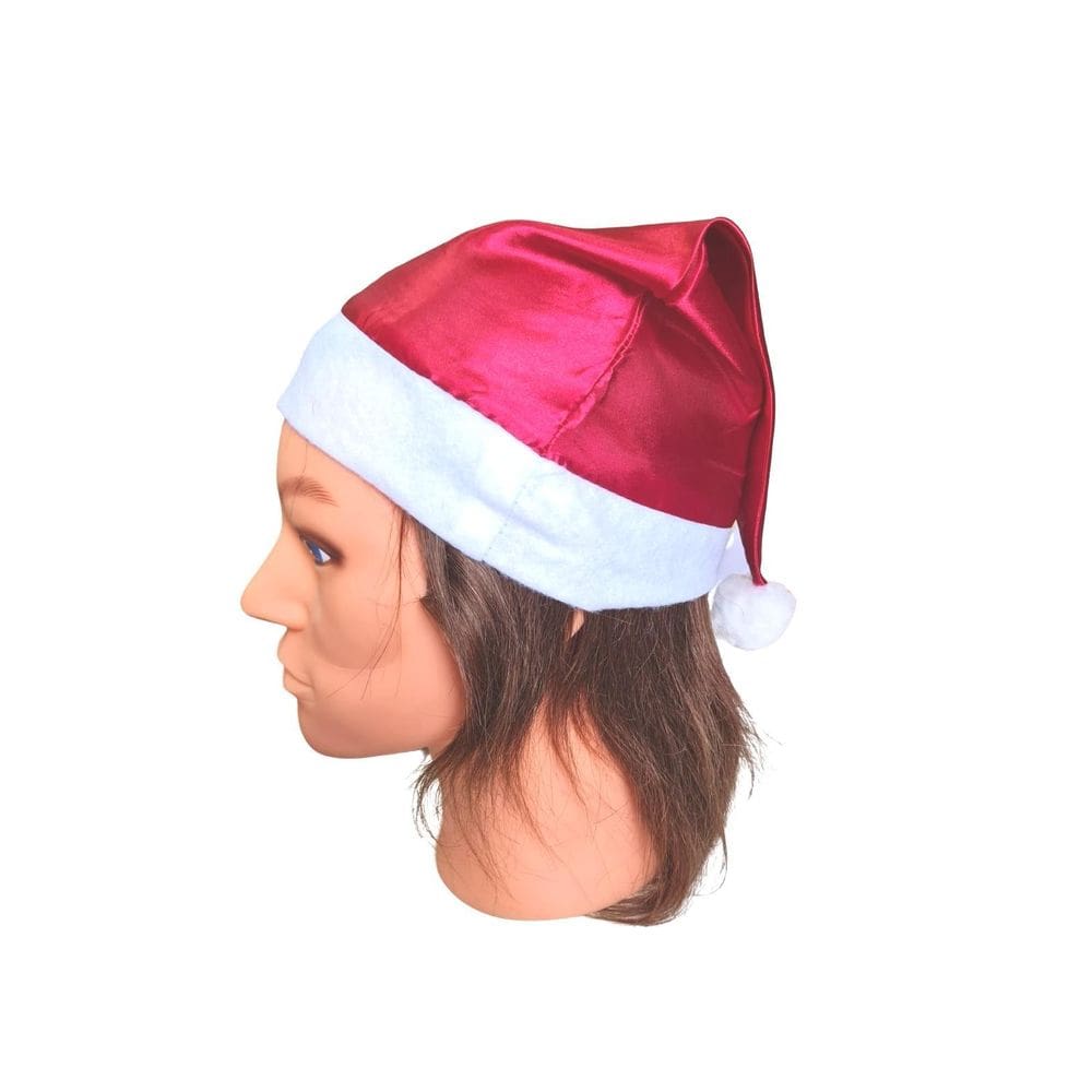 Touca De Cetim Natalina Gorro Papai Noel Fantasia