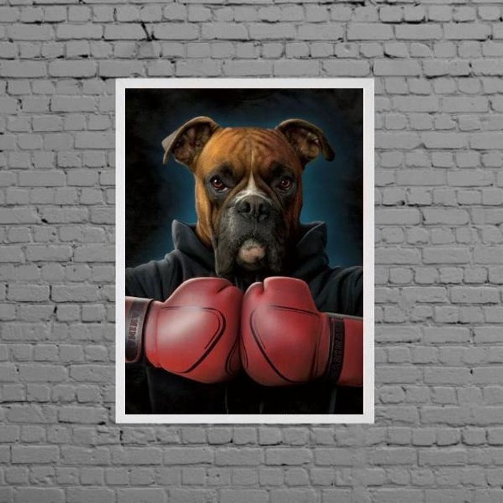 Quadro Decorativo Boxer Box 33X24Cm - Com Vidro