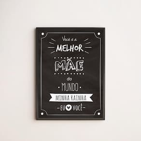 Quadro Decorativo Melhor Mãe Do Mundo 33X24Cm - Com Vidro