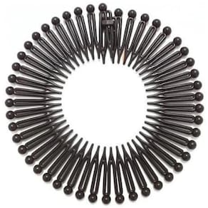 Tiara Bell Pente Prendedor Cabelo Preto 12Cm Diâmetro