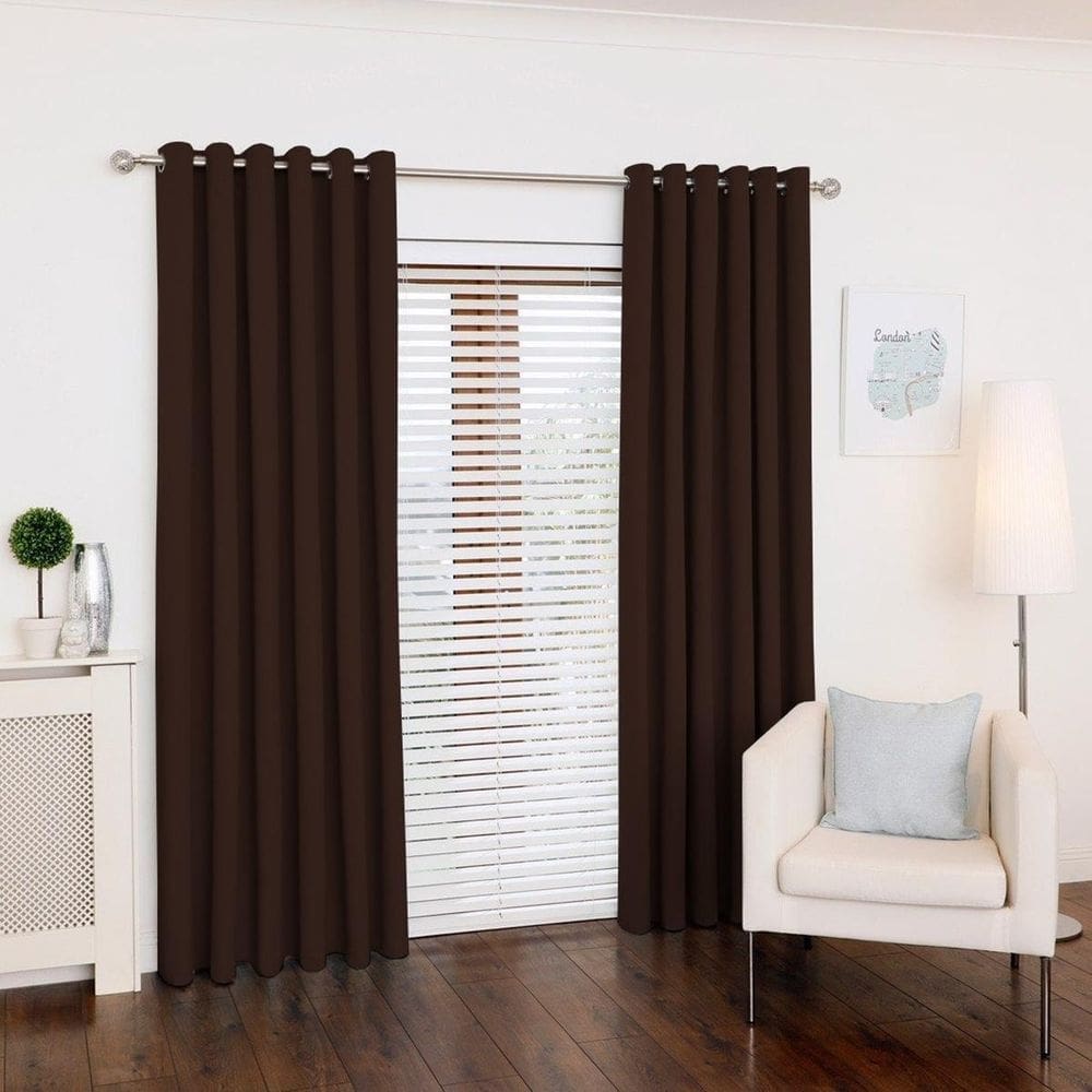 Cortina Tecido Oxford Marrom 300X180 Sala/Quarto Fabritex