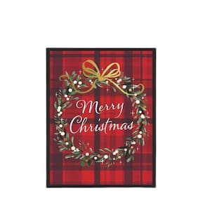 Quadro Decorativo Guirlanda Vermelha 33X24Cm Moldura Preta